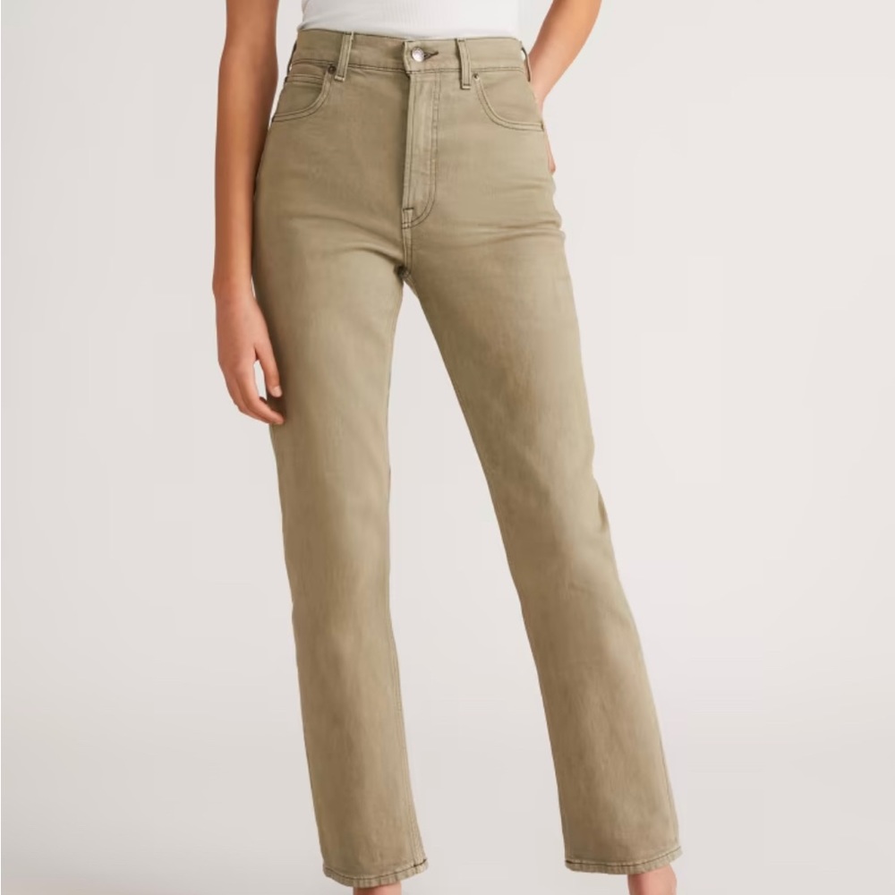 NWT Everlane way high slim olive jeans